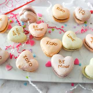 Conversation Heart Macarons