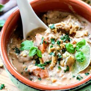 Slow Cooker Thai Soup with Chicken and Wild Rice