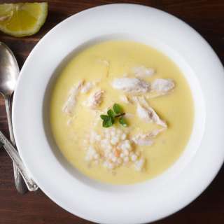 Lemon Soup with Chicken and Israeli Couscous