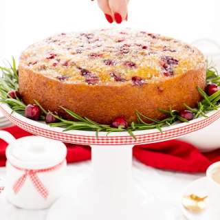 Ridiculously Easy Orange-Glazed Cranberry Cake