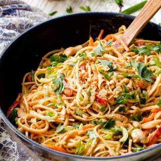 Peanut Sesame Noodles (with Chicken & Veggies)