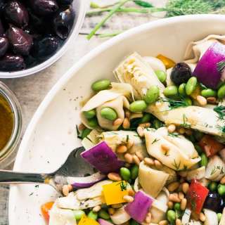 Tortellini Salad with Artichokes and Edamame
