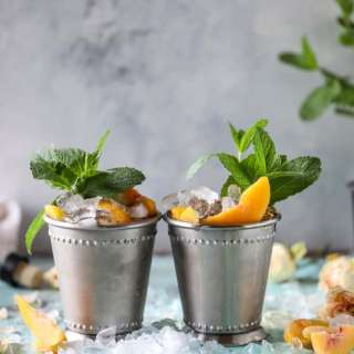 Frozen Peach and Vanilla Mint Juleps