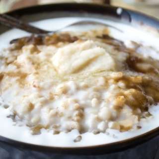 Overnight Steel Cut Oats with Whiskey Butter