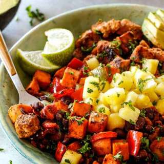 Cajun Chicken Bowls with Avocado, Black Beans & Sweet Potatoes