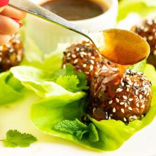 Korean Meatball Lettuce Wraps