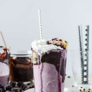 Black Raspberry Pie Milkshakes with Black Raspberry Fudge