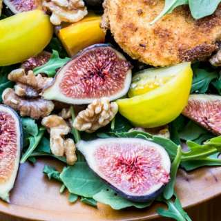 Fig Salad with Fried Goat Cheese