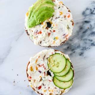 My Favorite Lox Bagel with Homemade Roasted Veggie Cream Cheese