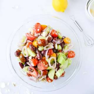 My Favorite Greek Salad with Homemade Whole Wheat Pita Bread