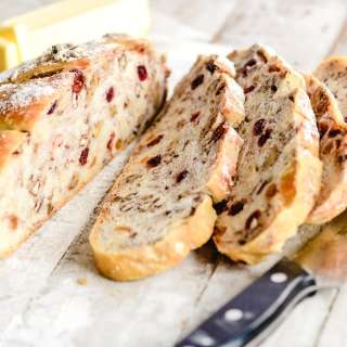 No Knead Trail Mix Bread