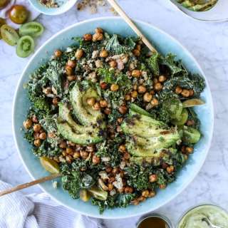 Grilled Kale Avocado Salad