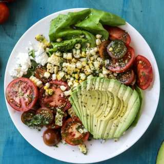 Grilled Corn, Tomato and Avocado Salad with Chimichurri