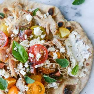 Smoky Grilled Chicken Pita Flatbreads with Creamy Feta