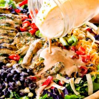 Cilantro Lime Chicken Taco Salad with Creamy Baja Catalina Dressing