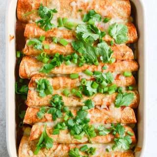 Lightened Up Beef Enchiladas with 10 Minute Enchilada Sauce