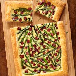 Asparagus and Ham Puff Pastry Tart