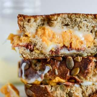 Leftover Sweet Potato Casserole, Brie and Bacon Grilled Cheese