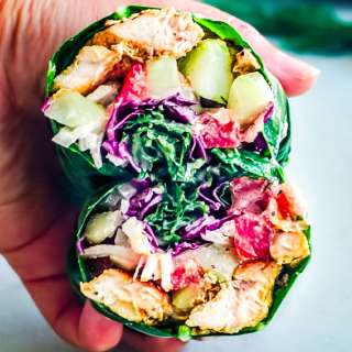 Chicken Shawarma Collard Wraps
