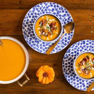 Roasted Butternut Squash Soup with Crispy Pancetta