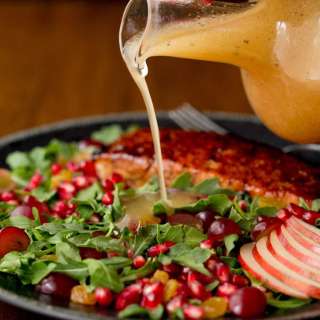 Asian Glazed Salmon Salad with Maple Ginger Dressing