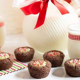 Peppermint Thumbprint Brownie Bites