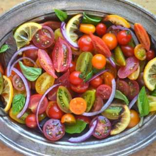 Tomato, Onion, and Roasted Lemon Salad