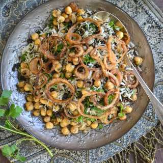 Basmati and Wild Rice with Chickpeas, Currents and Herbs