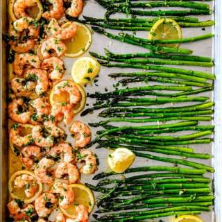 Roasted Lemon Butter Shrimp and Asparagus