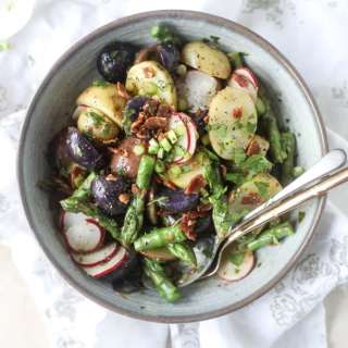 Asparagus Potato Salad with Hot Bacon Dressing