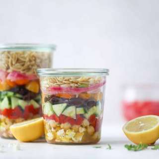 Greek Orzo Salad in a Jar