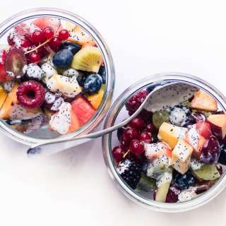 Summer Fruit Salad with Kefir Poppy Seed Dressing