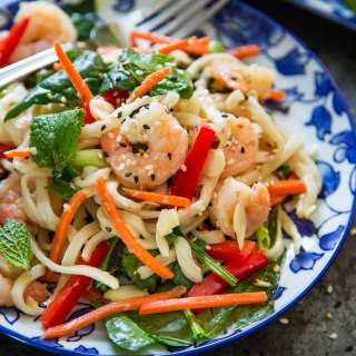 Shrimp Ramen Salad w/ Miso Dressing