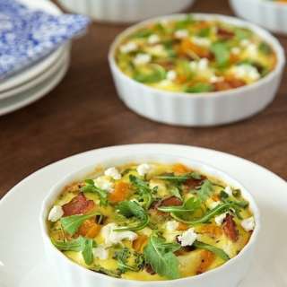 Crustless Mini-Quiches with Butternut Squash, Bacon and Goat Cheese