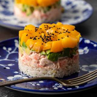 Mango Shrimp Sushi Stacks
