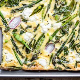 Sheet Pan Frittata with Spring Greens