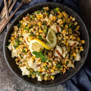Fregola Salad with Grilled Halloumi