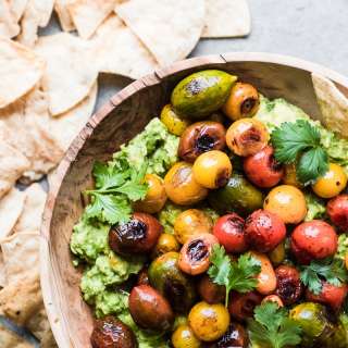 Guacamole Topped with Blistered Tomatoes