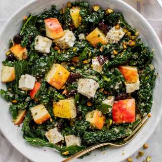 Honeycrisp Quinoa Salad with Kale and Pistachios