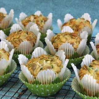 Savory Muffins with Ham, Feta and Fresh Basil