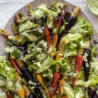 Roasted Carrot Green Goddess Salad