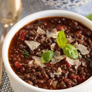 Italian Sausage Black Lentil Soup