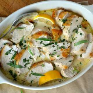 Roast Chicken Breasts with Tarragon and Mustard Sauce