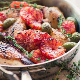 Chicken with Blood Orange and Olives