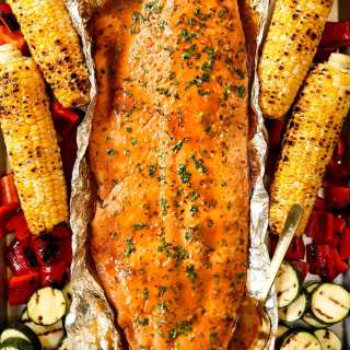 Honey Mustard Grilled Salmon in Foil