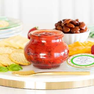 Basil Balsamic Strawberry Freezer Jam