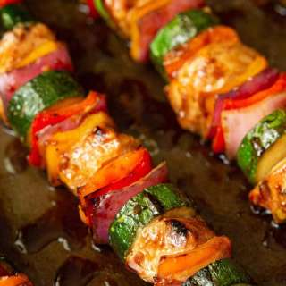 Asian Grilled Chicken and Veggie Skewers