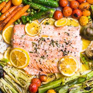 Sheet Pan Salmon Primavera