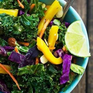 Asian Kale Ginger Peanut Salad