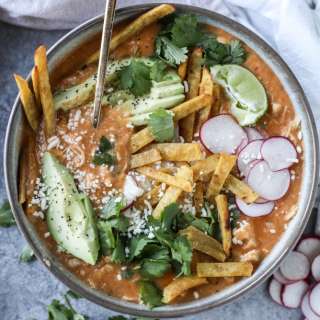Turkey Tortilla Soup with Crispy Tortilla Strips